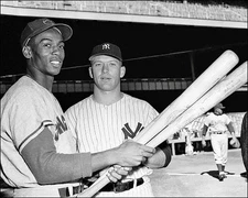 Mickey Mantle Ernie Banks Photo 8X10 - Yankees Cubs 1956 All Star Game