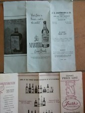 Lot 2 Vintage Bermuda Duty Free  Export Liquor Price List 1964