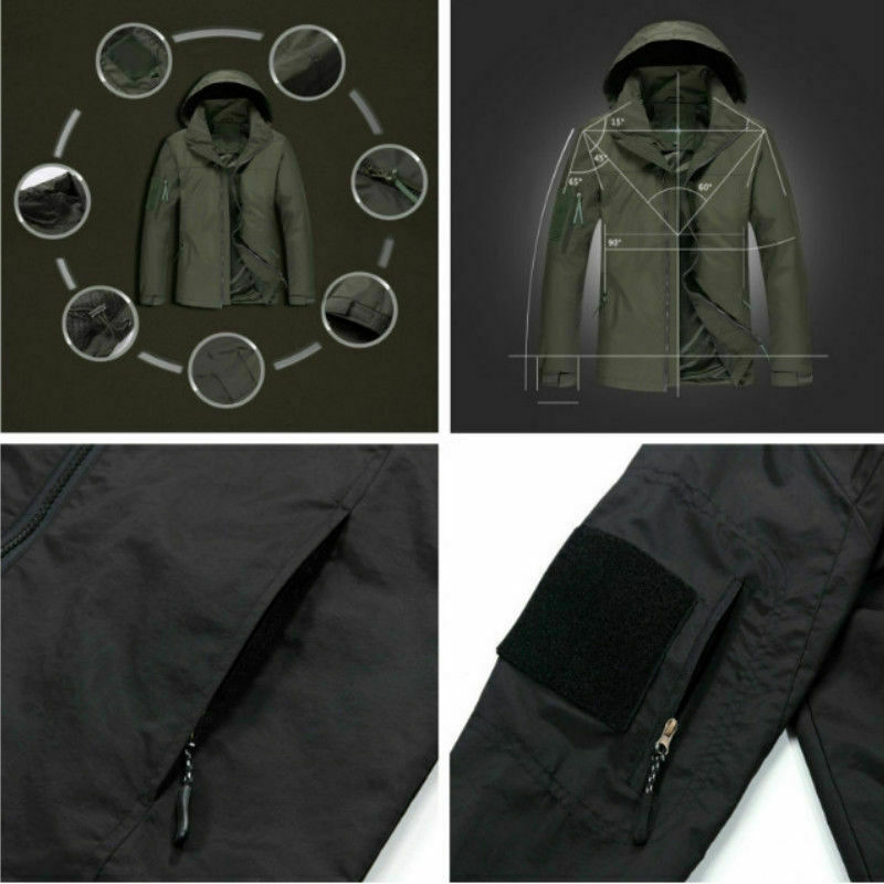 ALTRA Giacca Uomo Strato Singolo Cappotto Con Cappuccio Militare Tattico Outdoor Caccia Top Da Viaggio