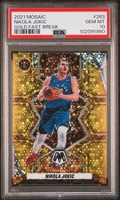 2021 PANINI MOSAIC GOLD FAST BREAK #283 NIKOLA JOKIC 8/10 PSA 10