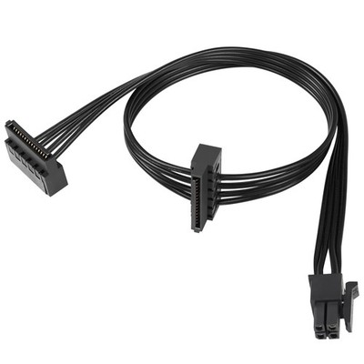 Mini 4-Pin auf Dual rechtwinkliges SATA Stromkabel