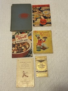 5 Old Vintage Advertising Recipe Cook Books LOT!