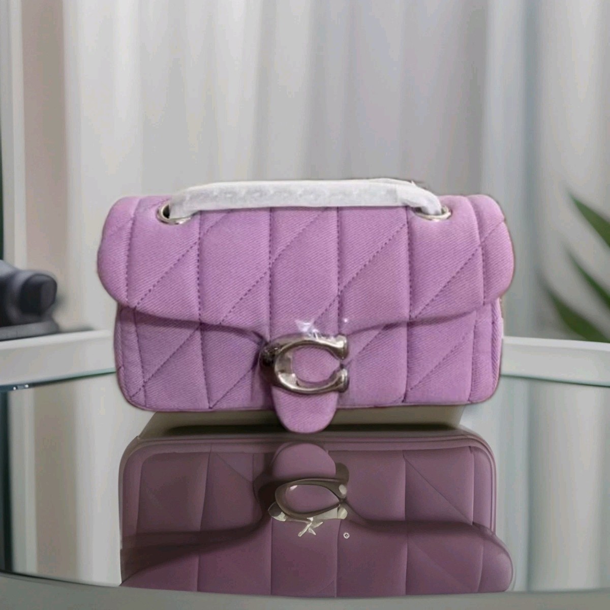 COACH OUTLET Tabby Shoulder Bag 26 Denim Purple Silver Quilting