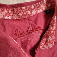 Robert Graham Shirt Mens XL Pink Colorful Flip Cuff Jacquard Abstract Prep