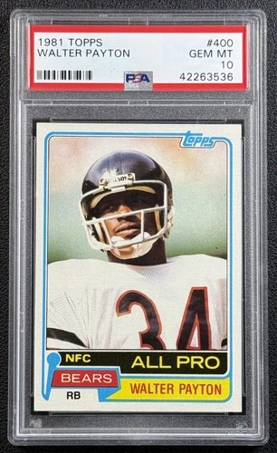 WALTER PAYTON PSA 10 1981 TOPPS #400 ALL-PRO GEM MINT BEARS POP 30