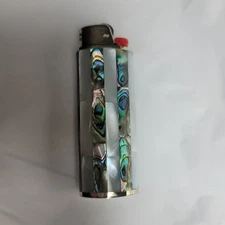 Handmade Abalone & Mother of Pearl Lighter Case•Artisan Inlay•Unique Gift