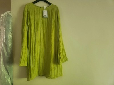 H&M crinkled dress lime green long sleeves Nwt | eBay H&M crinkled dress lime green long sleeves Nwt | eBay