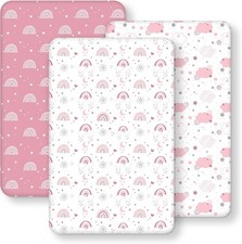 Baby Bedside Bassinet Sheets Fitted Girl 33 x20 Compatible W/ Baby Delight