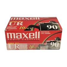 Maxell UR-90 Normal Bias Audio Cassette 90min Pack of 10 Sealed Tapes