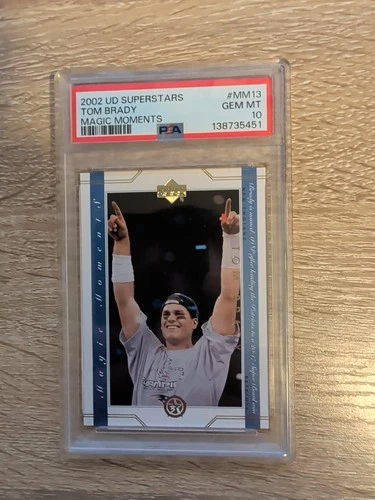 2002 Upper Deck Superstars Magic Moments #MM13 Tom Brady PSA 10 POP 29 GOAT