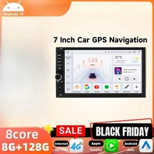 7'' Android 14 Octa Core 8G+128G Double 2 Din Car Radio Multimedia Video Player