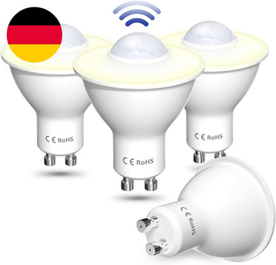 5W GU10 LED Glühbirne Mit Bewegungsmelder, Warmweiss 3000K Auto On/Off PIR Senso