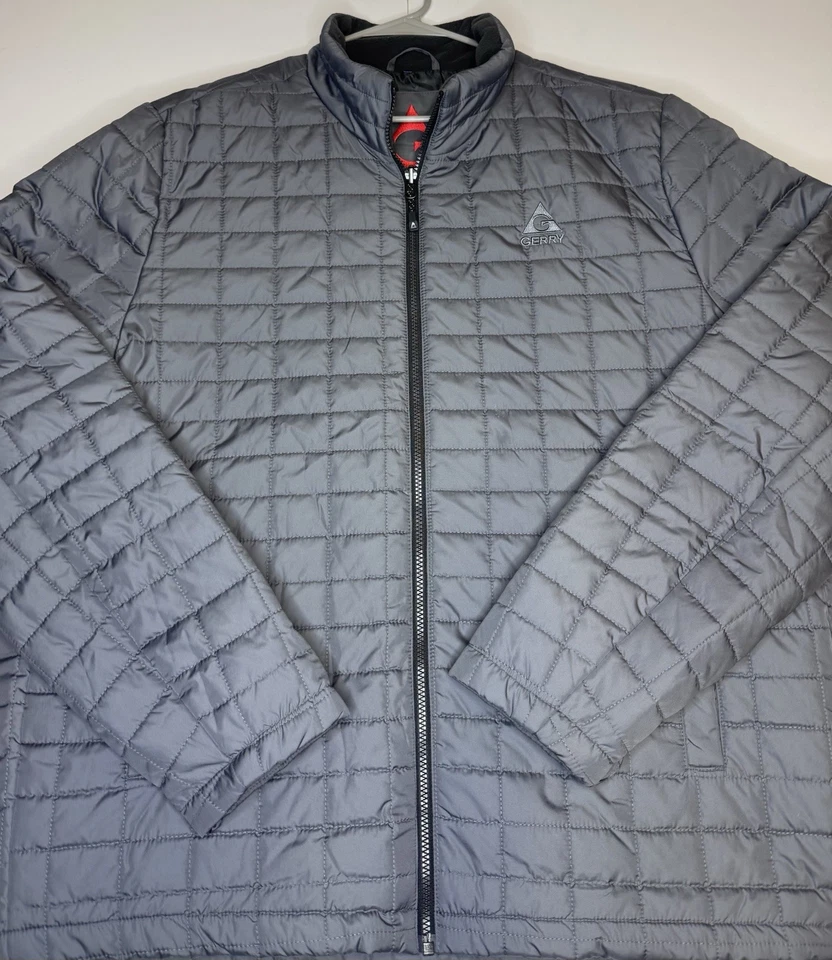 Chaqueta Gerry Para Hombres 2XL Gris Acolchada Embalable Puffer Ligera Cremallera Completa Abajo Foto 2 de 4