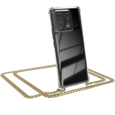 Für Xiaomi 13 Pro Handyhülle zum Umhängen Kordel Tasche Kette Case Set TPU Gold