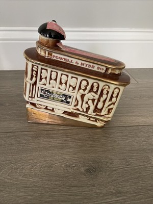 VINTAGE 1968 Ezra Brooks Powell & Hyde St. Street Car Whiskey Decanter, Empty