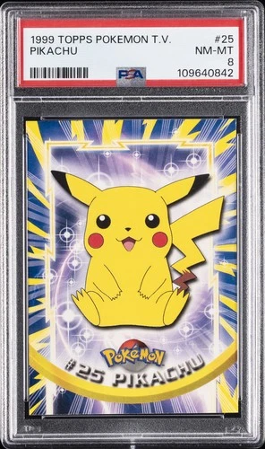 1999 TOPPS POKEMON TV #25 PIKACHU PSA 8