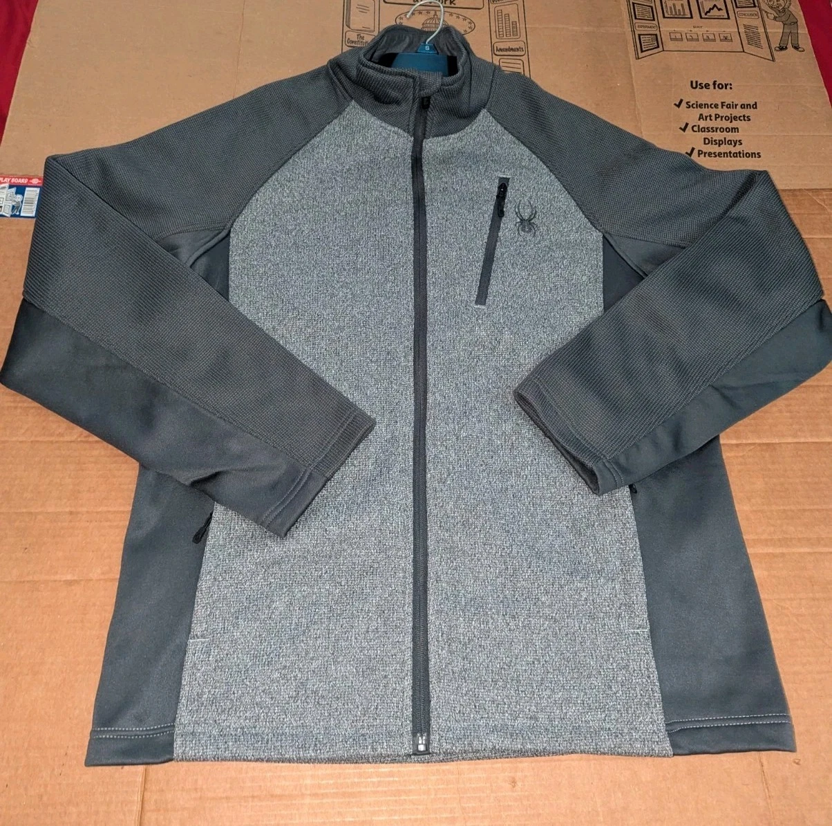 Men's Spyder Heather Gray 2.0 Bonded Full Zip Fleece Jacket Size: XL