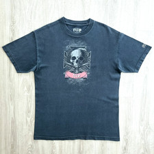 Vintage FLIP Skateboards Shirt L Geoff Rowley Skull Skate Baker Birdhouse Powell