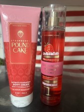 Bath  Body Works Strawberry Pound Cake Body Cream  Fragrance Mist