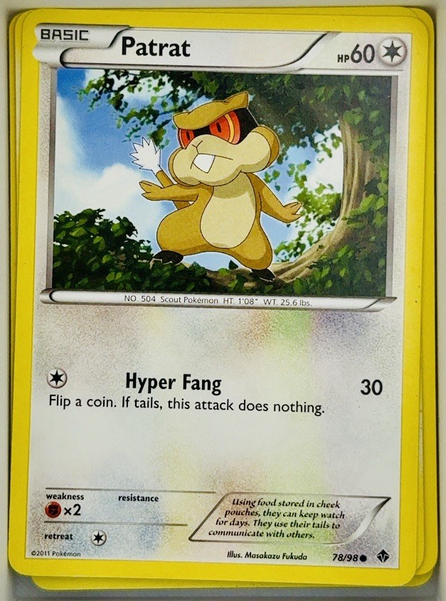 Patrat 110/135 Regular Common Plasma Storm Pokemon Card 2011 LP