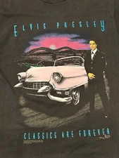90's SCREEN STARS BEST SINGLE STITCH T SHIRT ELVIS PRESLEY USA LARGE VTG