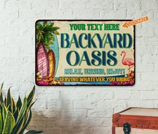 Personalized Backyard Oasis Sign Patio Decor Outdoor Pool Hot Tub 108122002002