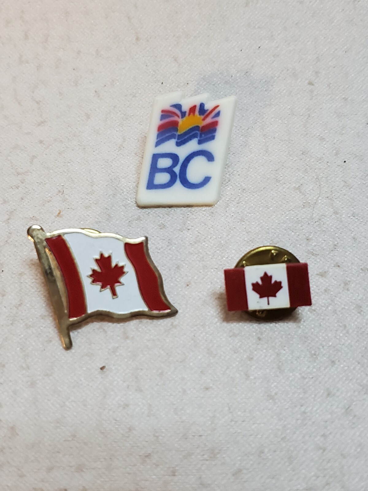 Lot of 3 Vintage Canada Flag Maple Leaf BC Pin Clasps Metal Lapel | eBay