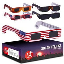 Solar Eclipse Glasses   12 PACK - CE and ISO Certified - USA Seller