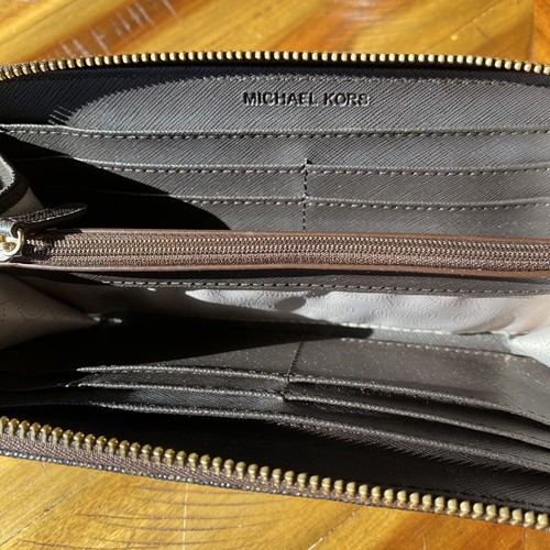 Michael Kors Jet Set Travel Wallet/Clutch Jewel Stud brown like new - Picture 8 of 12