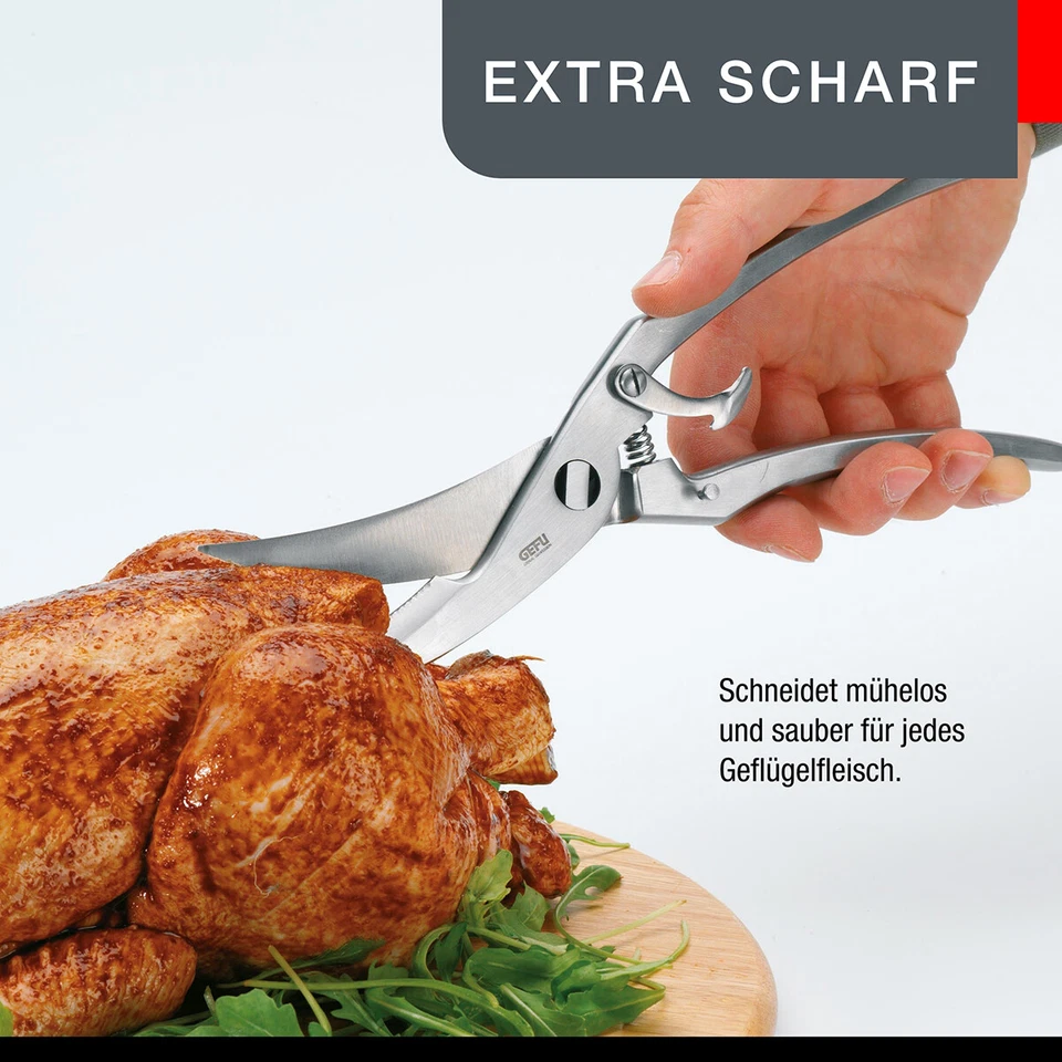 Geflügelschere POLLA Edelstahl Fleischschere Schere Länge Hähnchen Geflügel - Bild 3 von 4