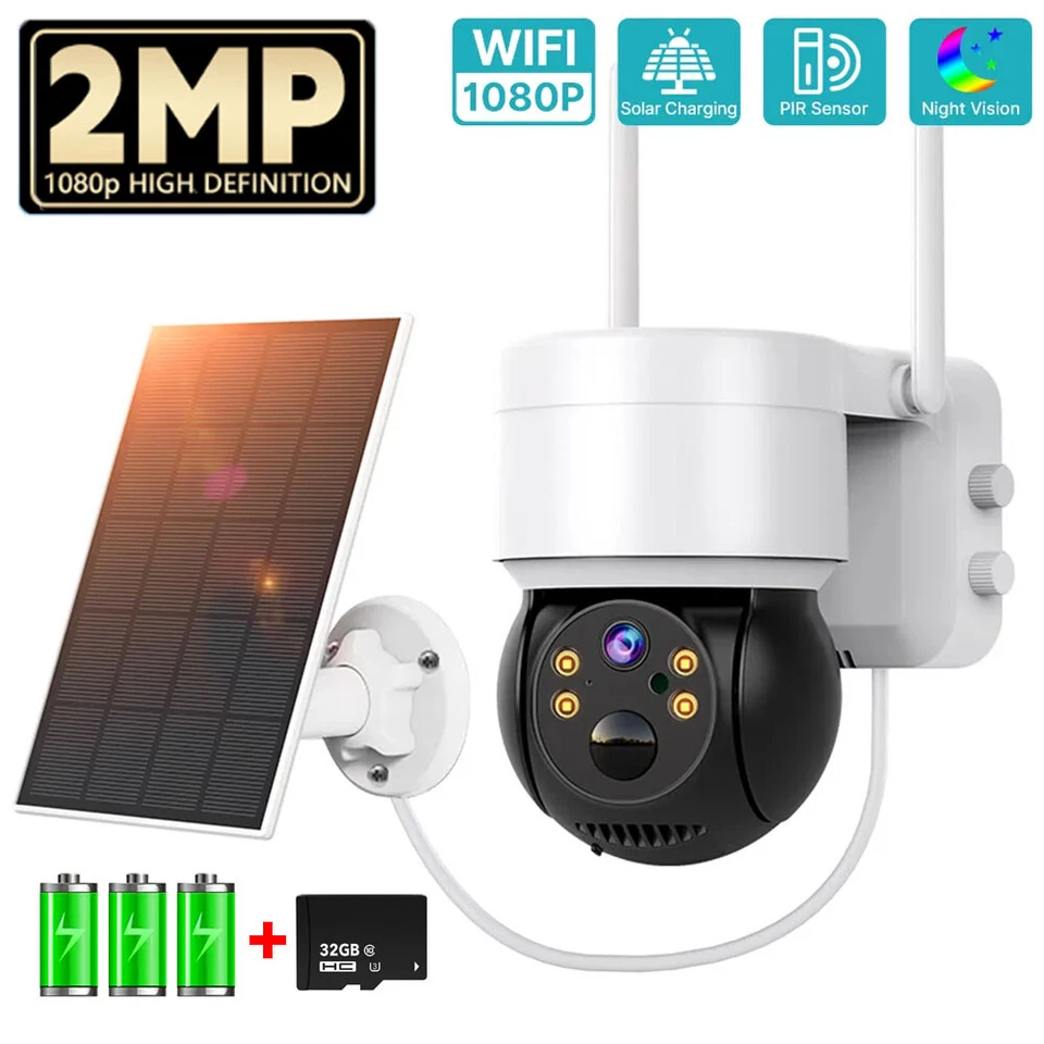 Wireless Solar Battery Powered Wifi Outdoor Pan/Tilt Home Security Camera System - Image 3 of 4