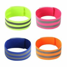 Pack of 10 Reflective Safety Arm Bands Stretchy Wrist Ankle Belt Strap Running