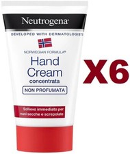 6 NEUTROGENA UNSCENTED CONCENTRATED HAND CREAM 50ML DRY AND CRACKED HANDS