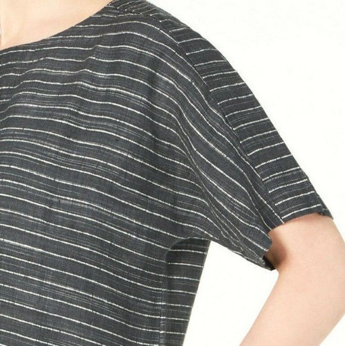 EILEEN FISHER Large Graphite GRAY $298 Tunic Pockets Scoop Neck Dress New L - Picture 5 of 5