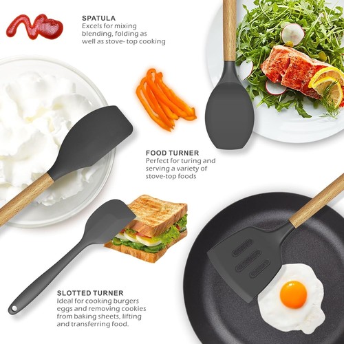 Comprehensive 14-Piece Silicone Kitchen Utensil Set for Safe High-Heat Cooking - Picture 5 of 11