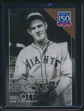 2019 Topps Series 2 150 Years of Baseball BLACK #GS-6 Mel Ott 001/299