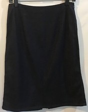 Eddie Bauer 6 Blue Cotton Blend Denim Side Zip Straight Knee Length Skirt