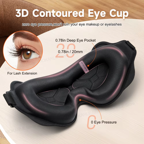 3D Sleeping Mask Block Out Light Sleep Mask For Eyes Soft Sleeping Aid Eye Mask - Picture 7 of 17