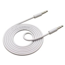 White 1m Slim 4 Pin 3.5mm Aux Audio Mic 4 Pole Stereo Mobile Phone Cable 1 Metre