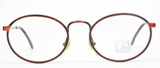 Club LA 7303 Oval Red Bronze Metal Plastic Shell 50 mm Eyeglasses 90s Italy NOS
