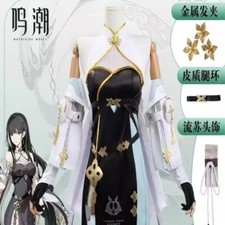 Wuthering Waves Baizhi Cosplay Clothing Dress Outfit W/earring Glove Ornaments