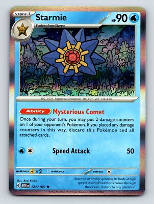 Stage 1 Starmie HP 90 Mysterious Comet Ability Speed Attack Rarity Blue