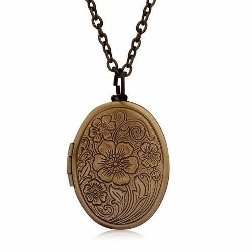 1pc Carved Flower Locket Pendant 
