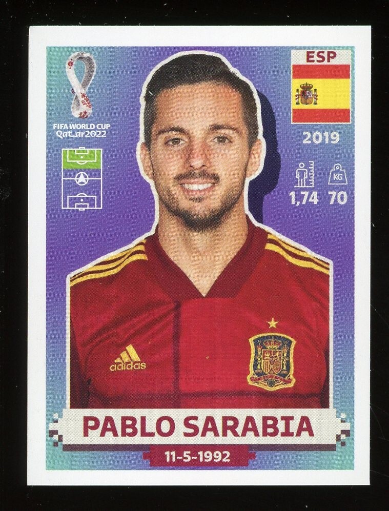2022 Fifa World Cup Panini Sticker Qatar PABLO SARABIA Spain ESP20