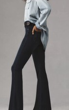 Mother Weekender Fray Mid-Rise Flare -Leg Jeans Petite Size 27P Dark Blue BNWT