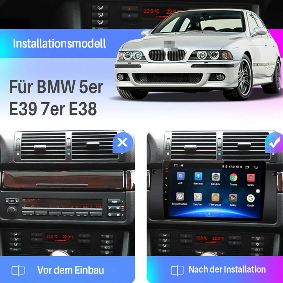 Autoradio Android 12 Apple Carplay GPS Navi WiFi Für BMW E39 5er 7er E38 X5 E53 - Bild 4 von 4