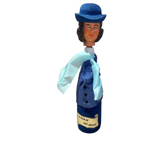 1960s Charchter Wine Bottle Decanter Novelty Lady Breweriana Ornament Kitch (1