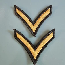 Two (2) Vintage US Army Chevron Stripe Patches Private Patch