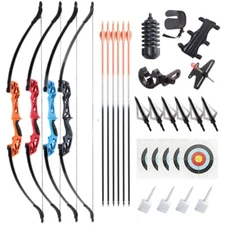 Archery 53" Recurve Bow & Arrows Set 40Lb Right Hand for Beginner Hunting Target