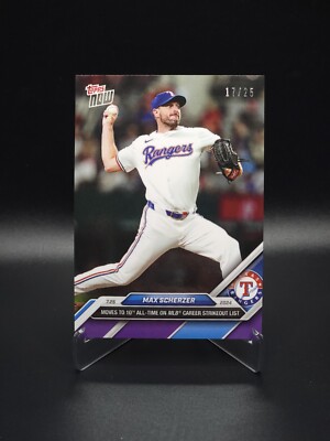 10th ALL-TIME K's! Max Scherzer 2024 Topps Now June 25th #468 Purple #17/25